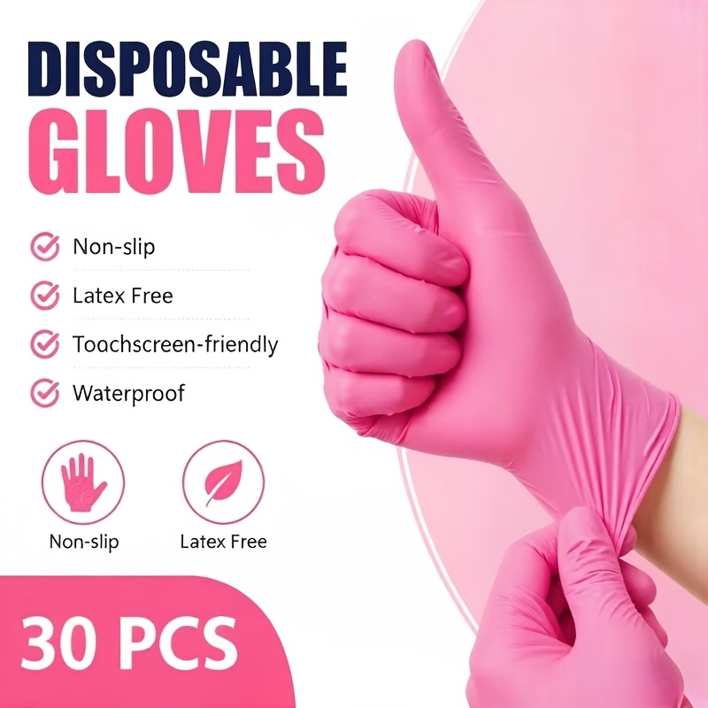 Hair Care Works - Pink Disposable Nitrile Gloves Powder Free