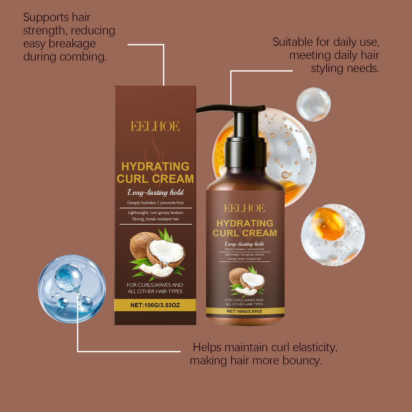 Curl Styling Cream for Wavy an - Hair Care Long Hair recension och pris