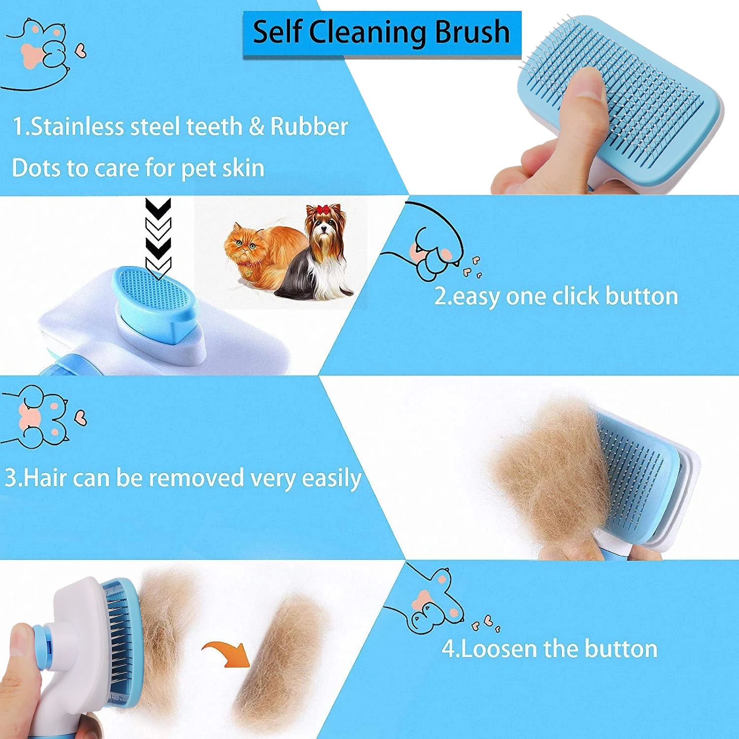 Dog Hair Remover Brush Cat Dog - Hair Care Long Hair recension och pris