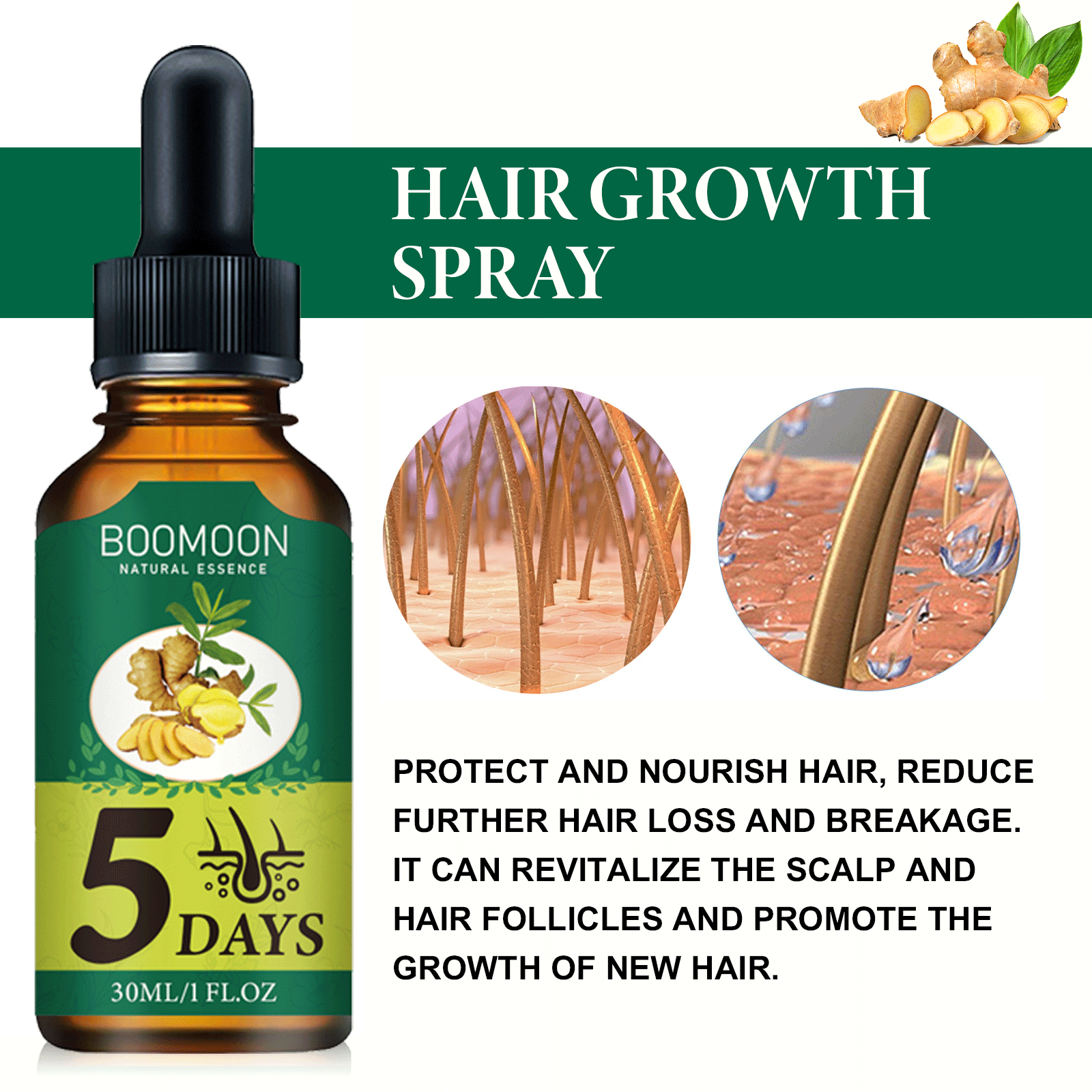 Ginger Hair Growth Essence Oil - Hair Care Essential Oil Atomizing recension och pris