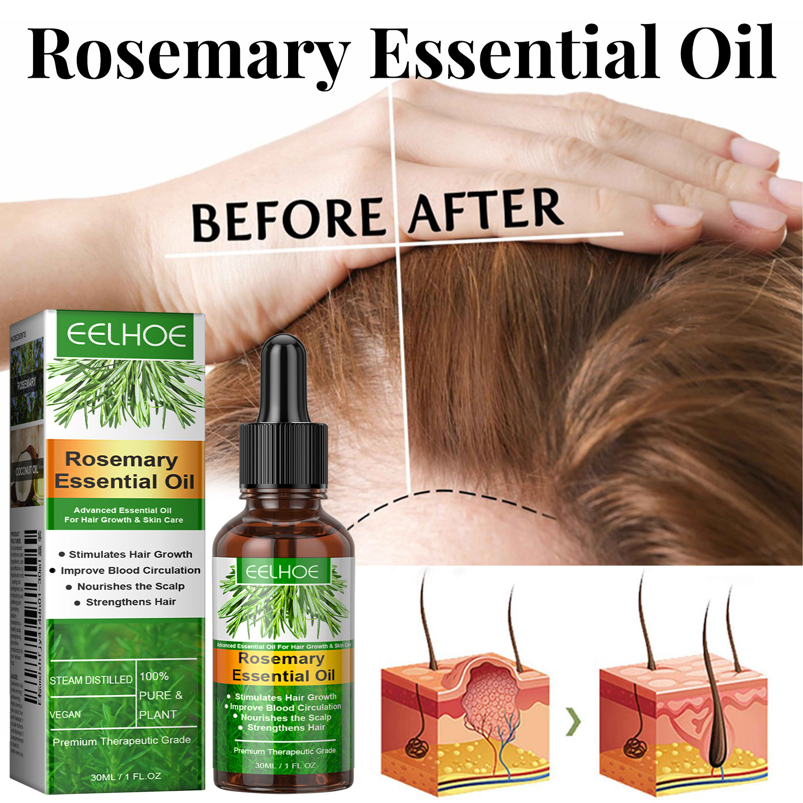 Hair Growth Serum Fast Growing - Hair Care Essential Oil Atomizing recension och pris