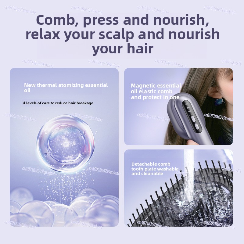 Electric Scalp Massage Comb, E - Hair Care Essential Oil Atomizing recension och pris